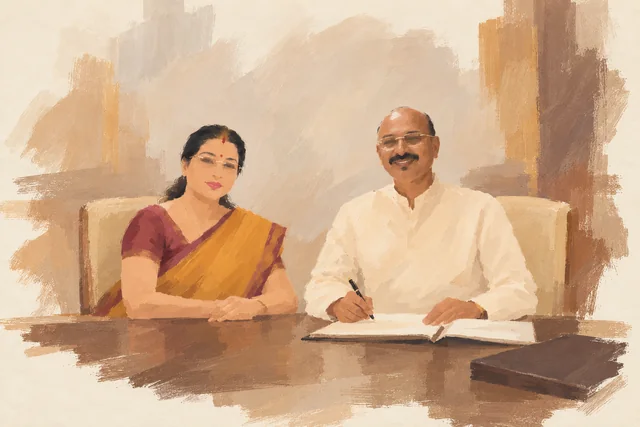 Illustration of Nandhini and Asokan
