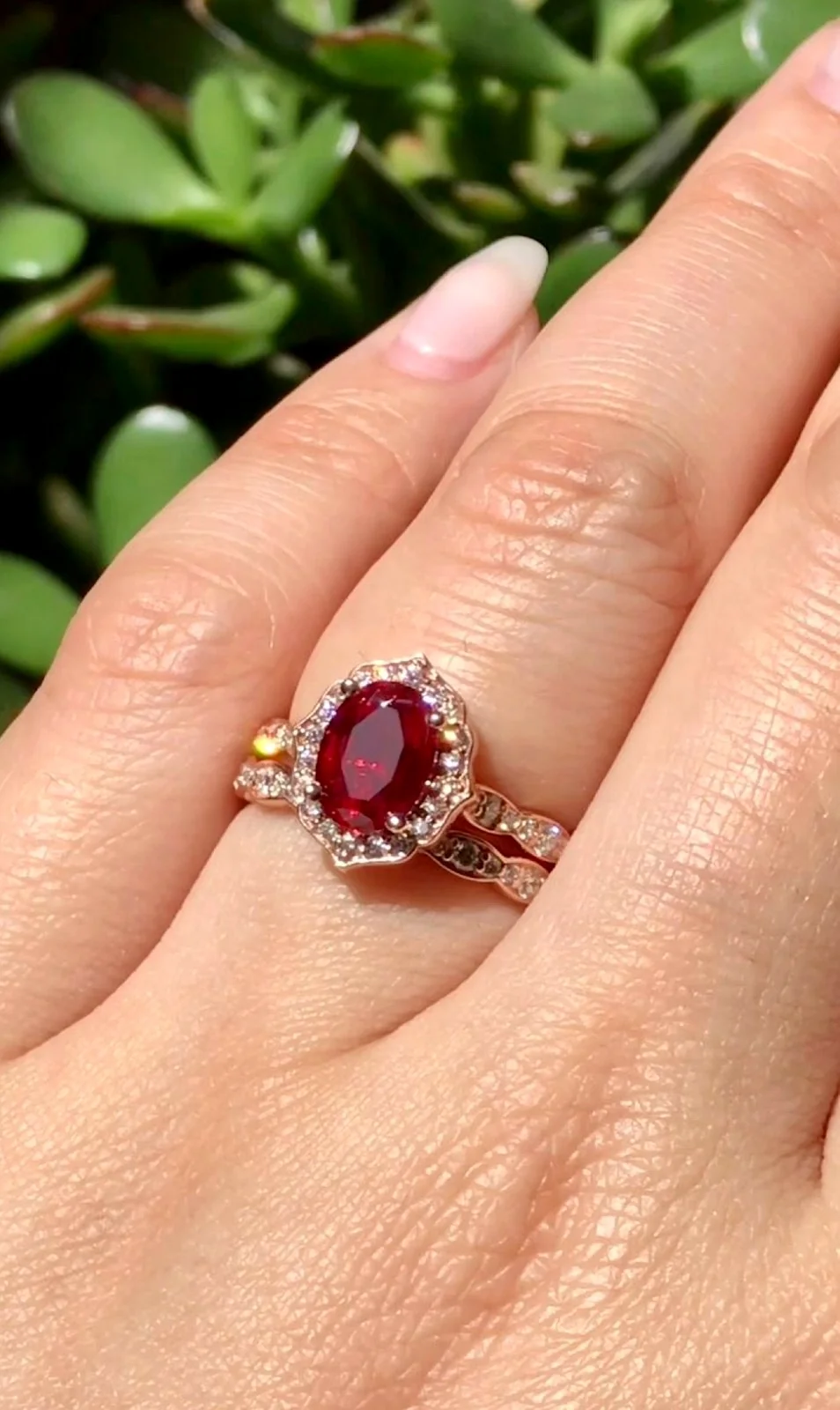 Natural ruby ring