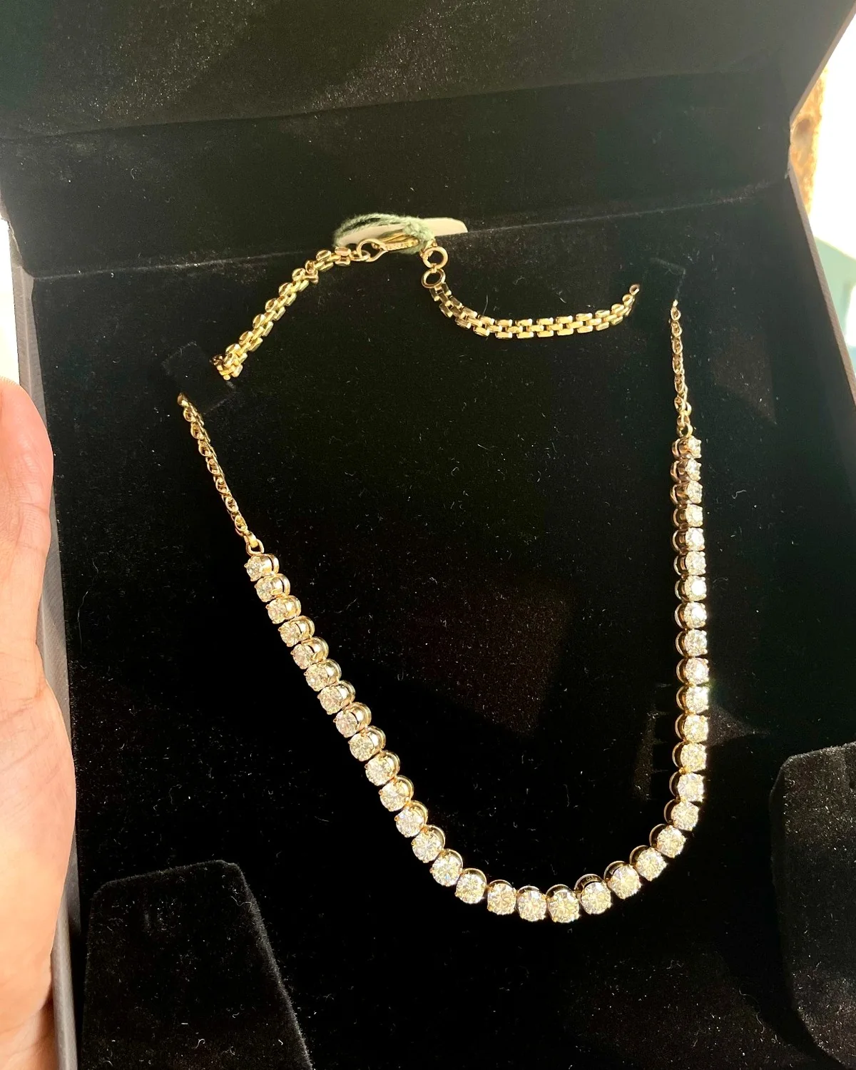 Solitaire diamond tennis necklace